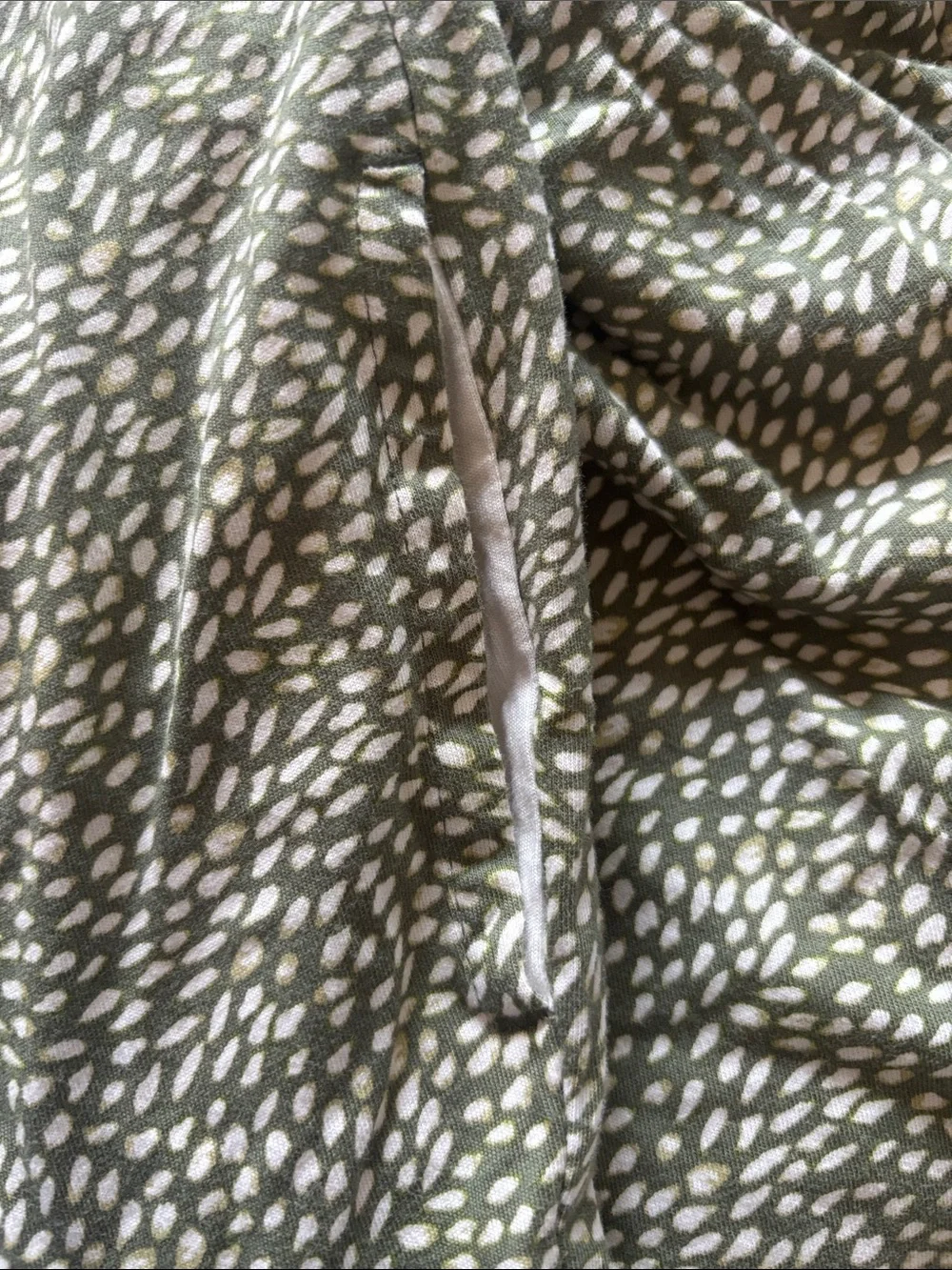 Old Navy Olive Green & White Print Sundress